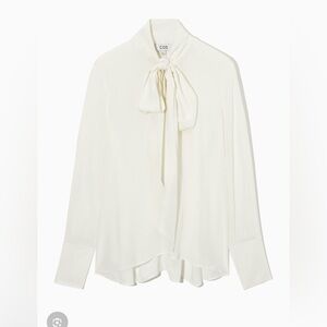 COS bow voile blouse off white